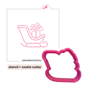 Sleigh Cookie Cutter & Stencil bakeartstencil