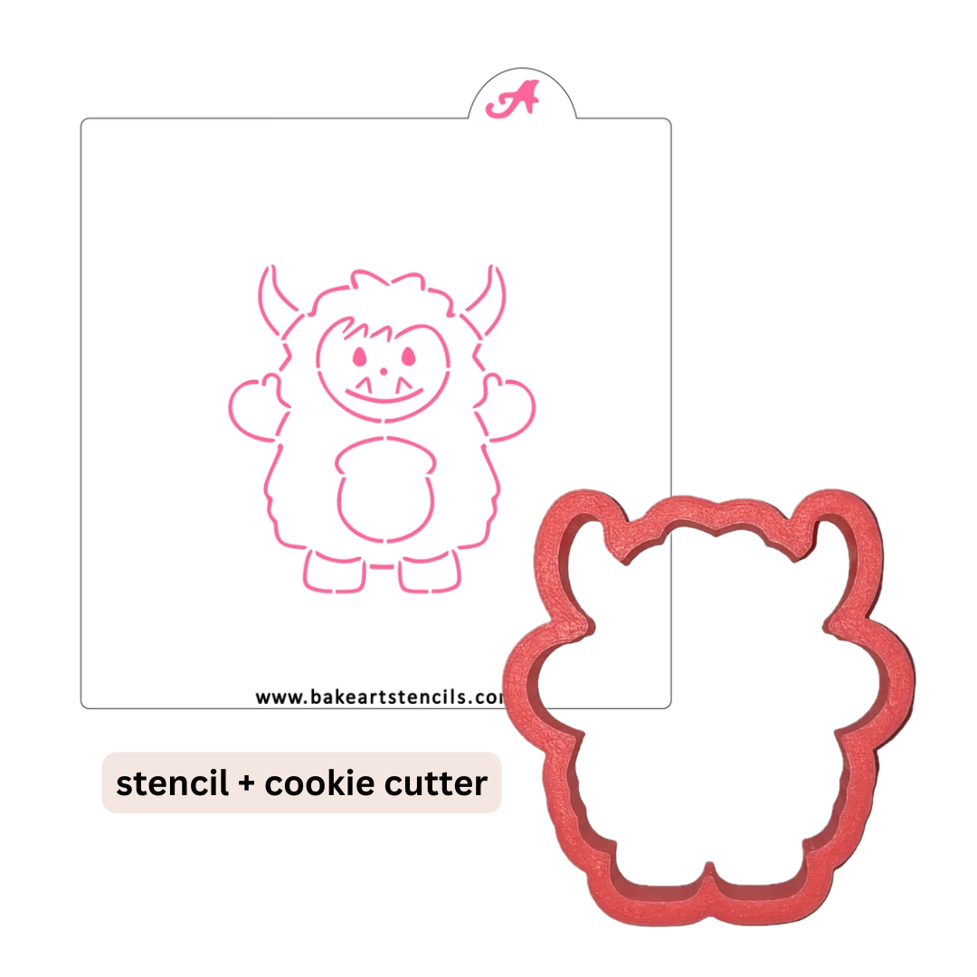 Yeti Cookie Cutter & Stencil bakeartstencil