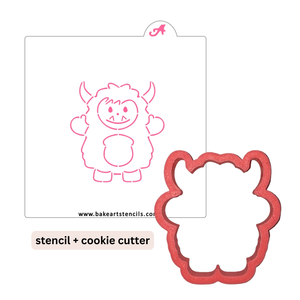 Yeti Cookie Cutter & Stencil bakeartstencil