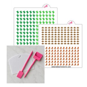 Cactus Sprinkles Stencil bakeartstencils