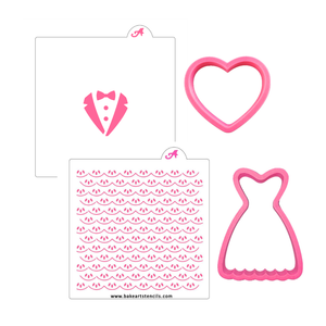 Wedding Cookie Decorating Theme Bundle bakeartstencils