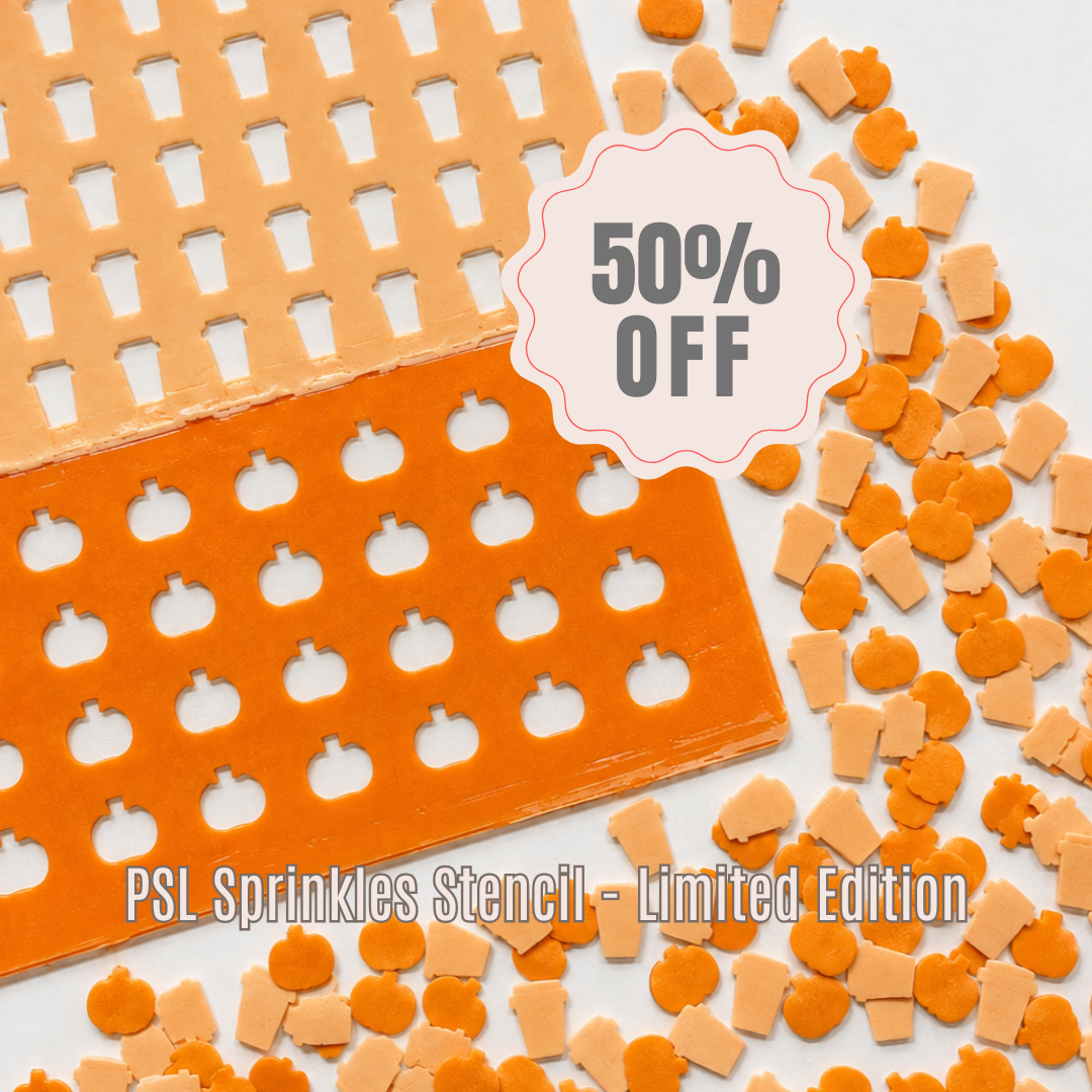 Pumpkin Spice Latte Sprinkles Stencil bakeartstencil
