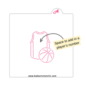 Basketball Jersey PYO Cookie Stencil bakeartstencil