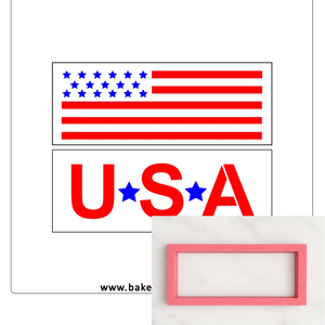 Stars Stripes Cookie Stick Stencil & Cutter bakeartstencil