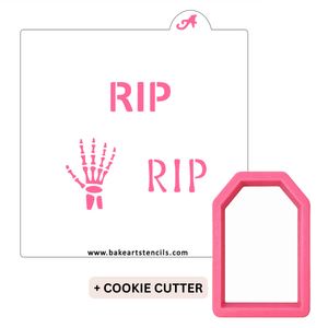 Tombstone Cookie Cutter and Stencil Set bakeartstencil