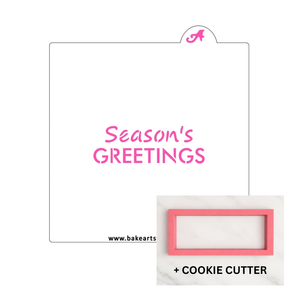 Season's Greetings Cookie Stencil bakeartstencil