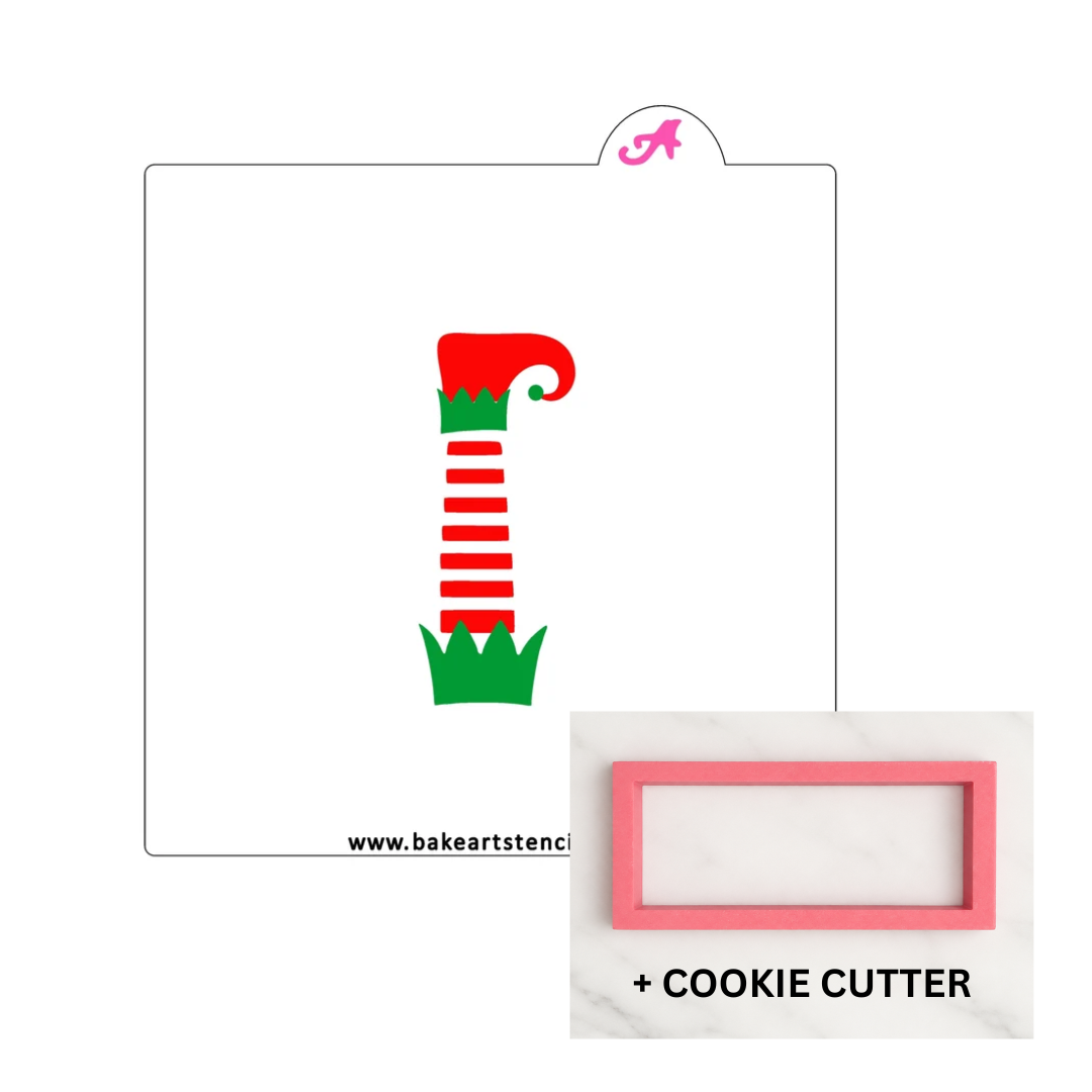 Elf Leg Cookie Stick Stencil bakeartstencil