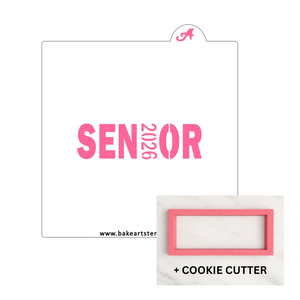 Senior 2026 Cookie Stencil bakeartstencil