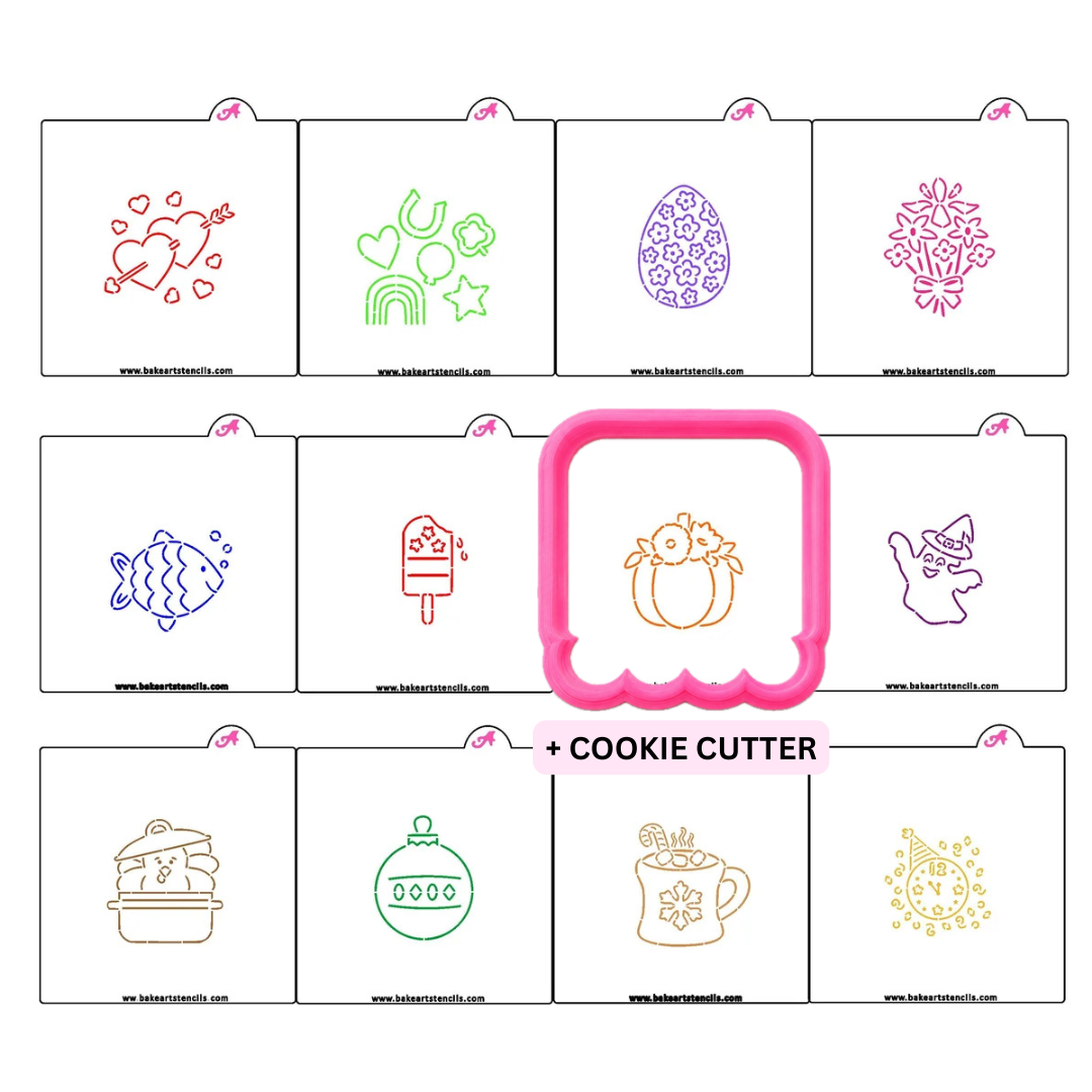 Holiday PYO Stencil Theme Bundle bakeartstencil