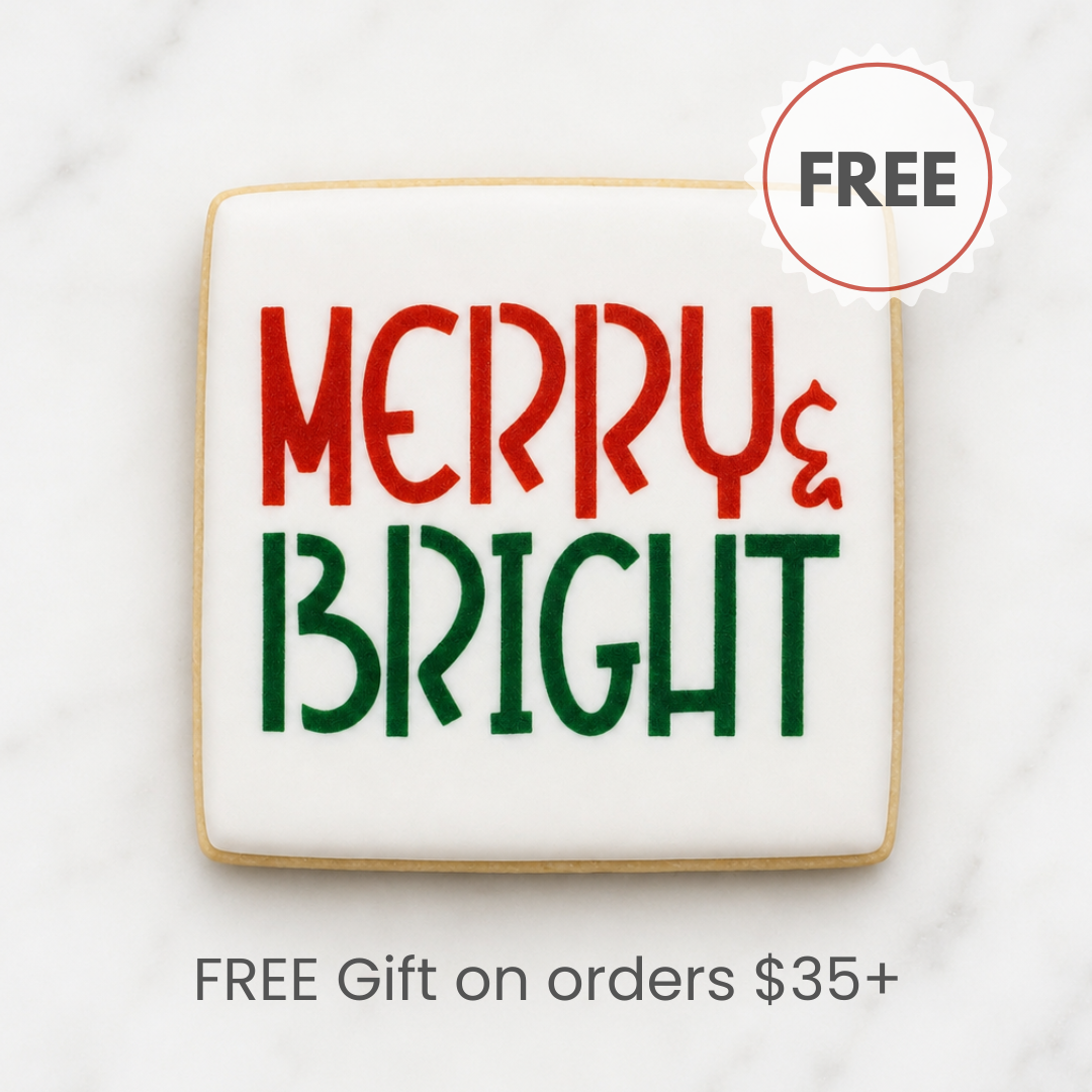 Merry & Bright Cookie Stencil bakeartstencil