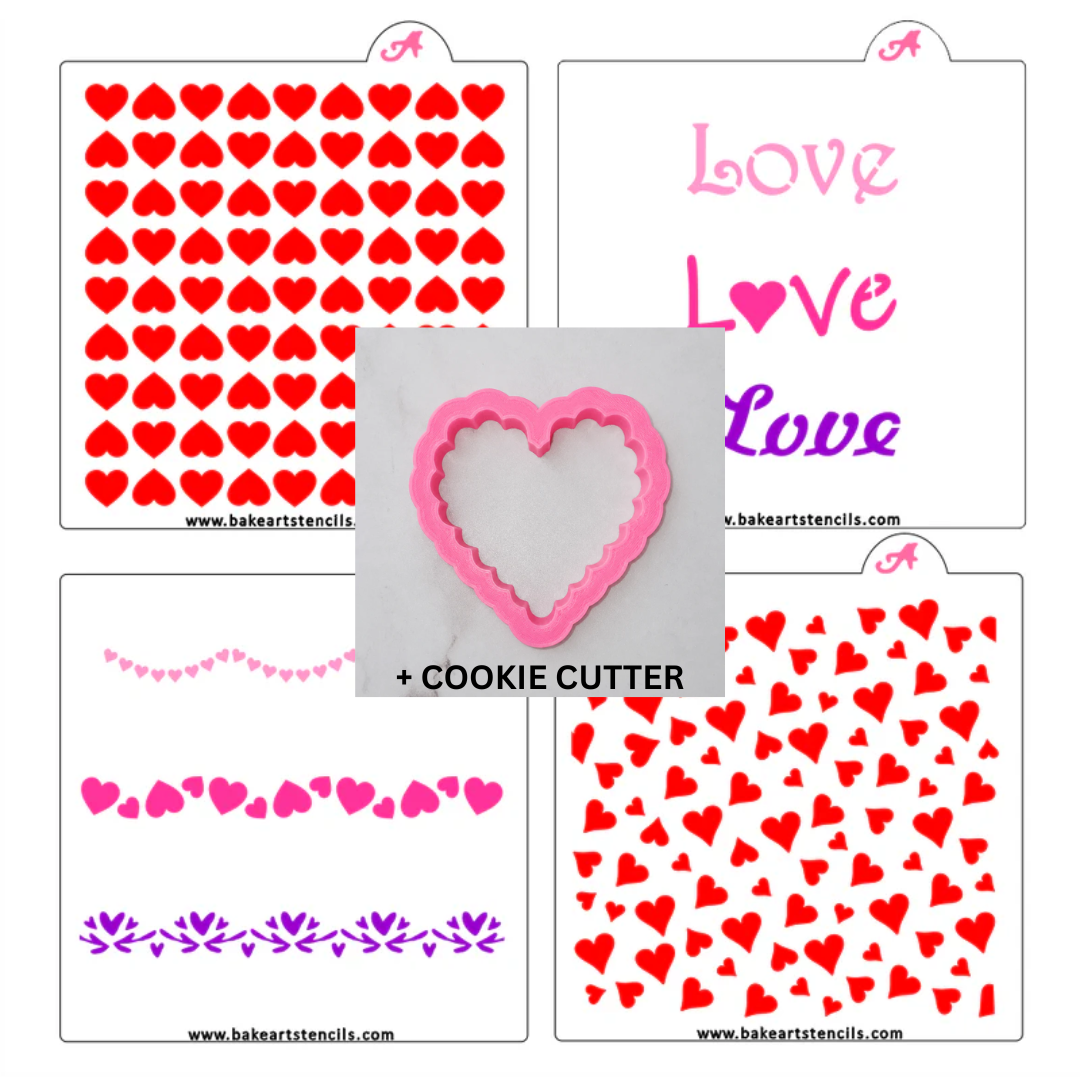 Valentine Stencils Theme Bundle bakeartstencil