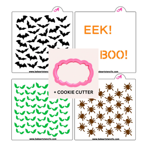 Halloween Themed Cookie Stencil Set bakeartstencil