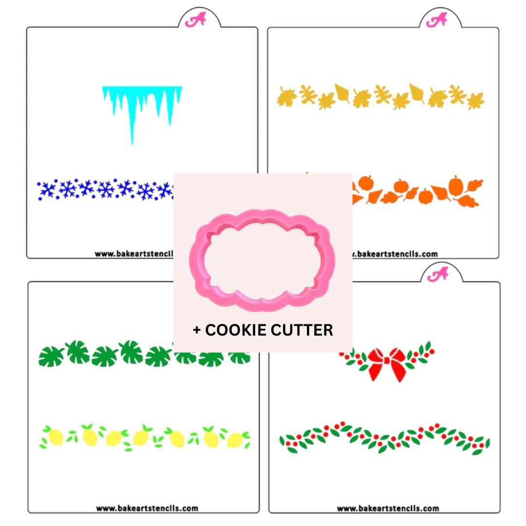 Seasonal Garland Stencil Themed Bundle bakeartstencil