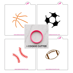 Sports Balls Stencil Theme Bundle bakeartstencil