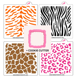 Animal Prints Stencil Theme Bundle bakeartstencil