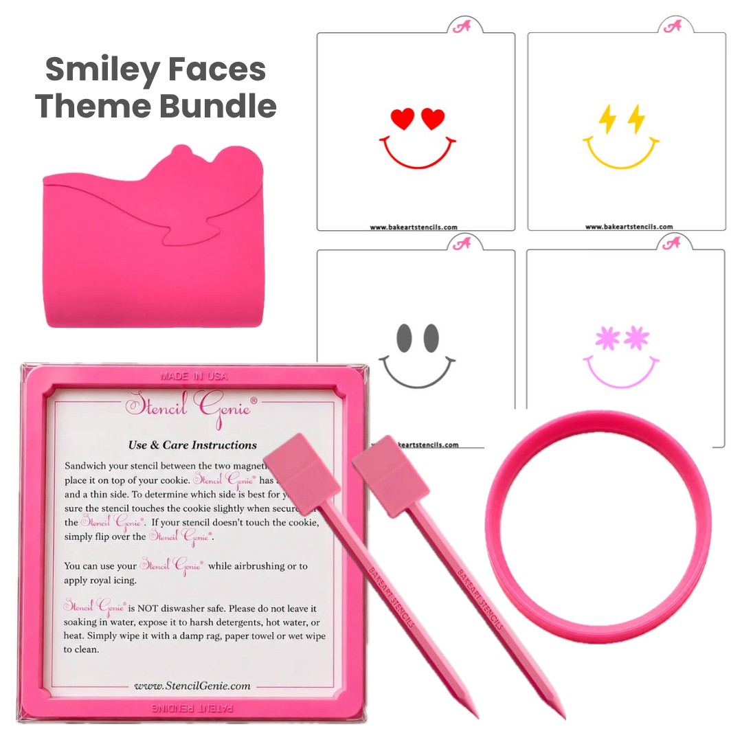 Smiley Faces Stencil Theme Bundle bakeartstencil