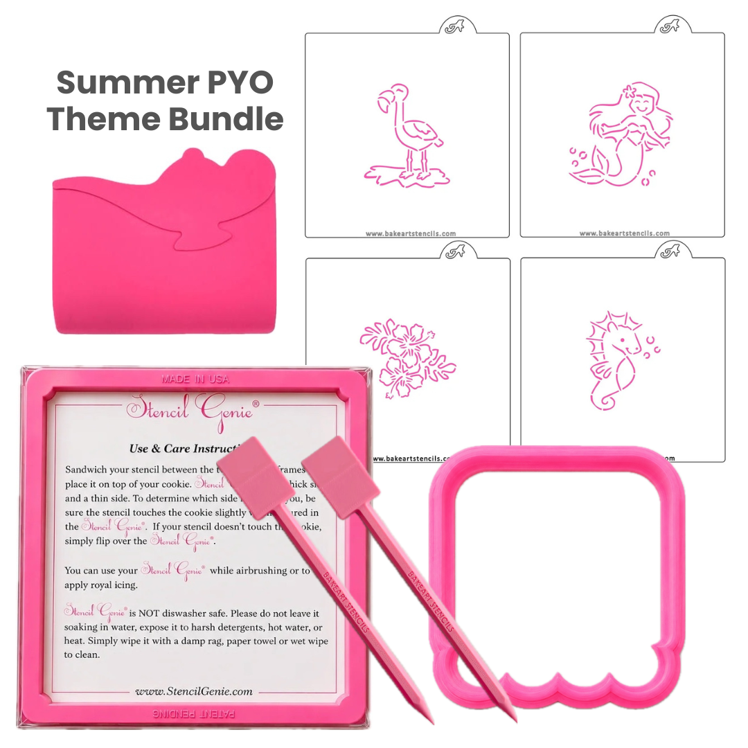 Summer PYO Stencil Theme Bundle bakeartstencil