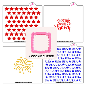 4th of July Stencil Set bakeartstencil