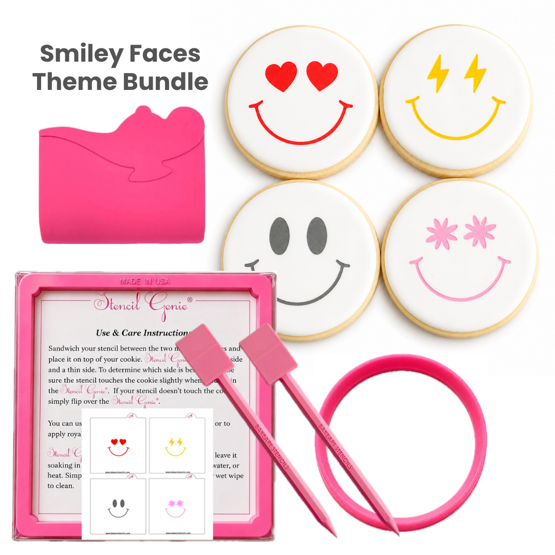 Smiley Faces Stencil Theme Bundle bakeartstencil