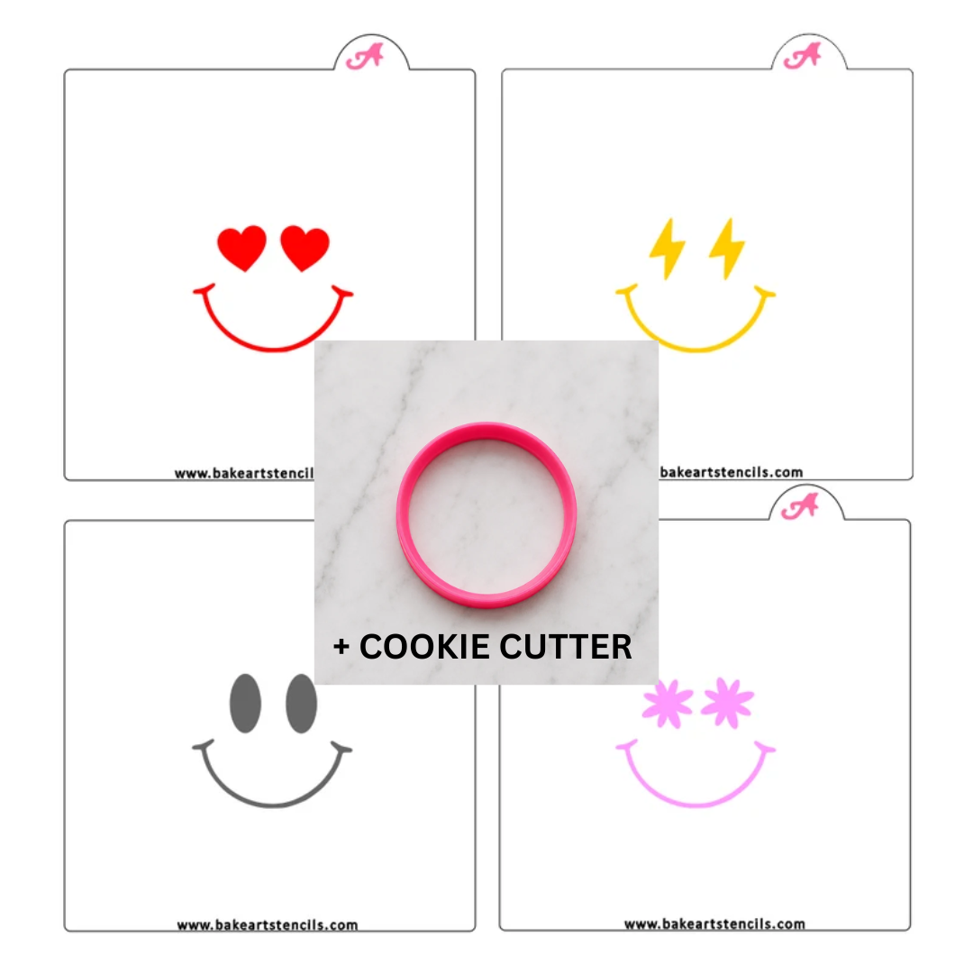 Smiley Faces Stencil Theme Bundle bakeartstencil