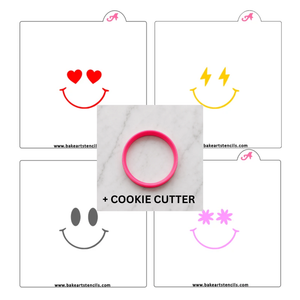 Smiley Faces Stencil Theme Bundle bakeartstencil