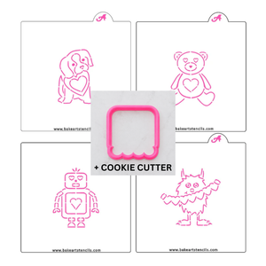 Valentine PYO Stencils Theme Bundle bakeartstencils