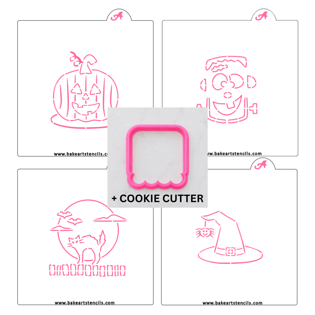Halloween PYO Stencil Theme Bundle bakeartstencil