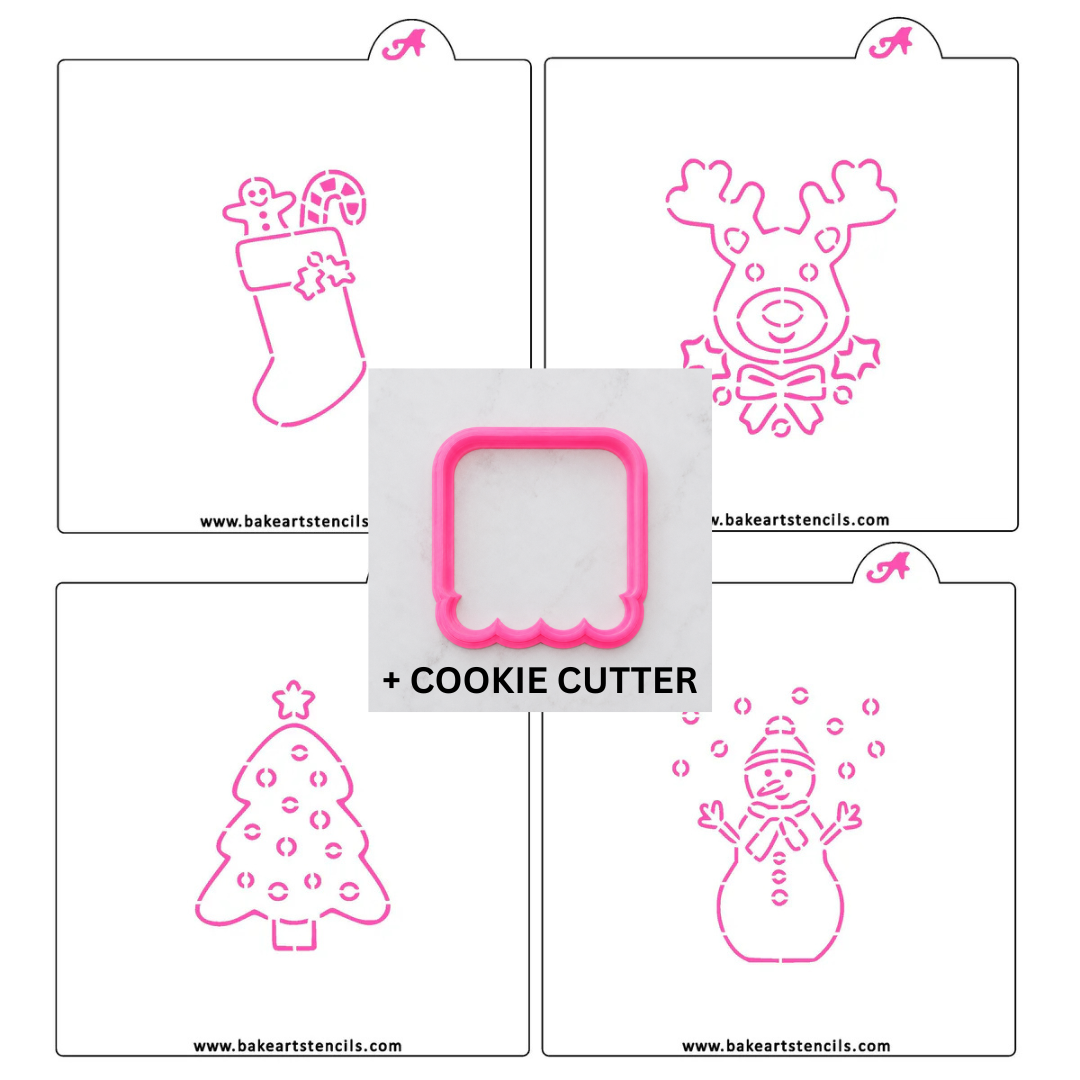 Christmas PYO Stencil Theme Bundle bakeartstencil