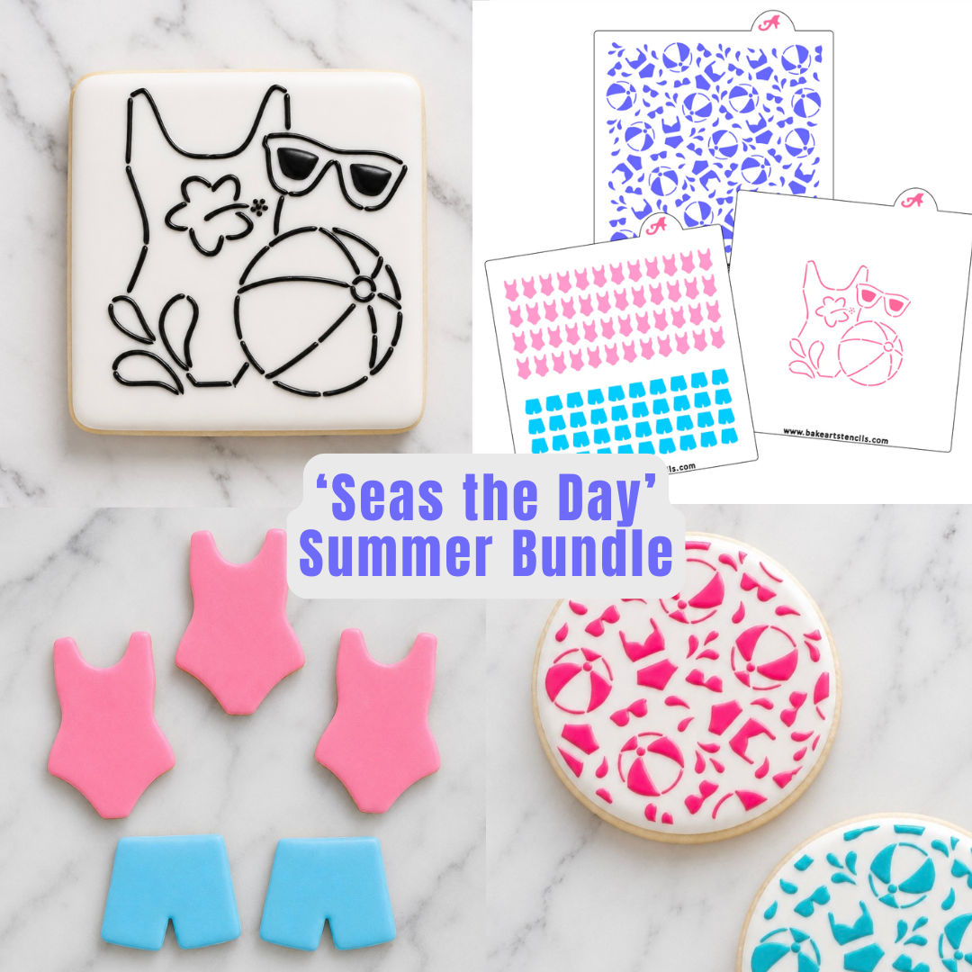 Seas the Day 3-piece Summer Stencil Set bakeartstencil
