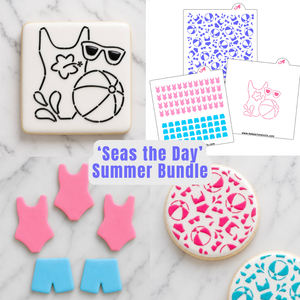 Seas the Day 3-piece Summer Stencil Set bakeartstencil