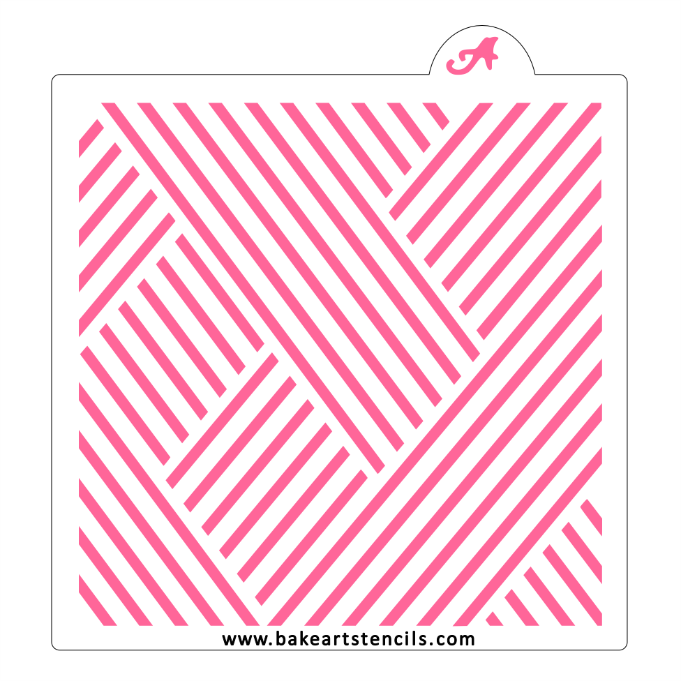 Criss Cross Stripes Stencil bakeartstencil