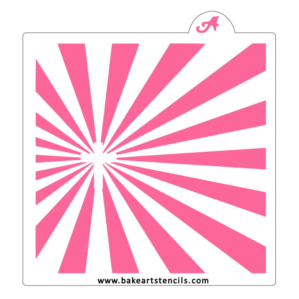Cross Sunburst Cookie Stencil bakeartstencil