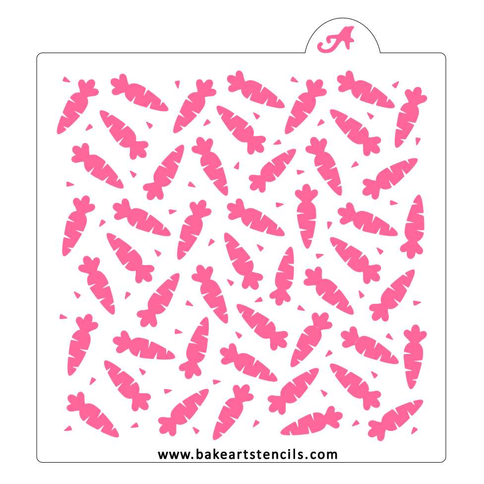 Crunchy Carrots Cookie Stencil bakeartstencils