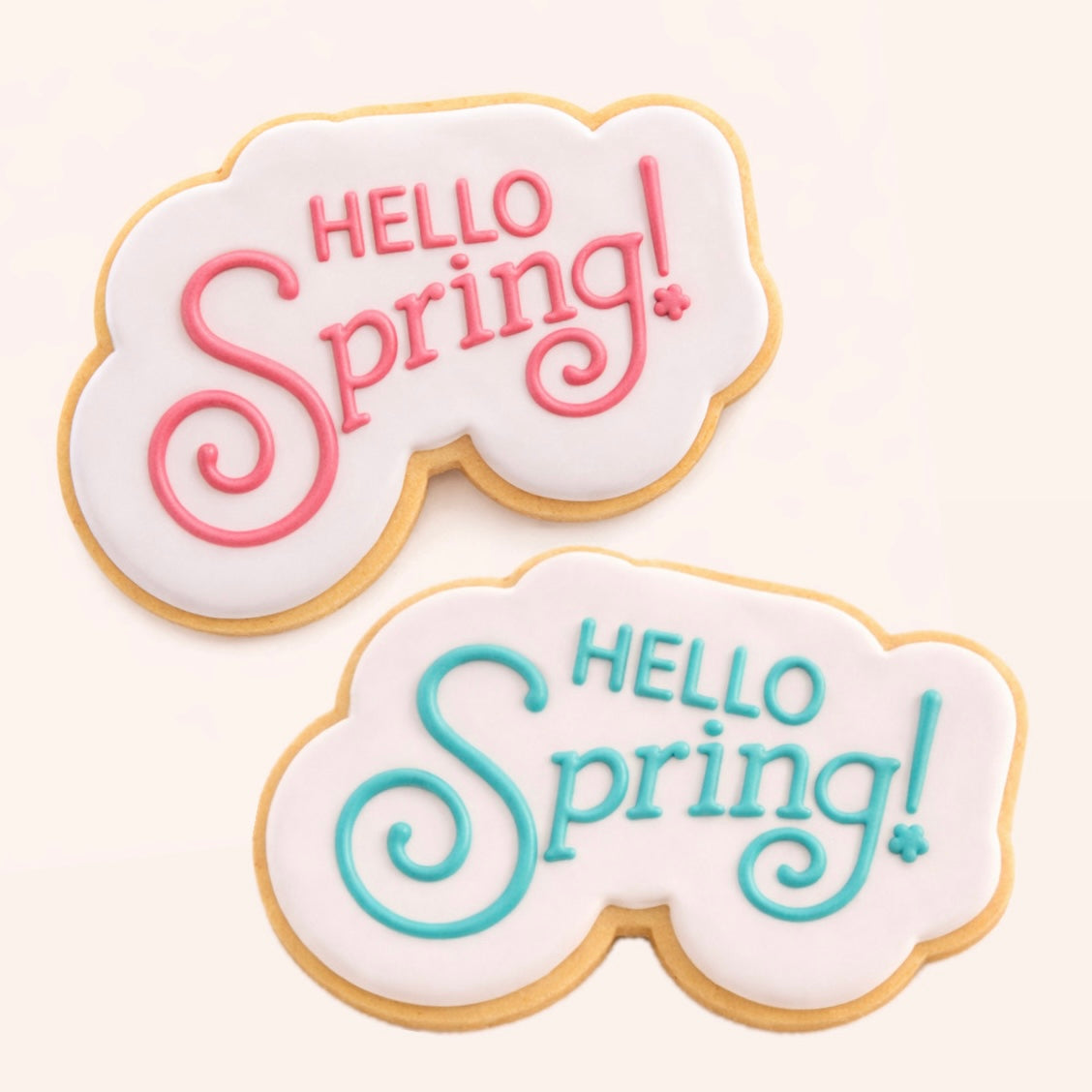 Hello Spring Cookie Stencil with Cutter bakeartstencil
