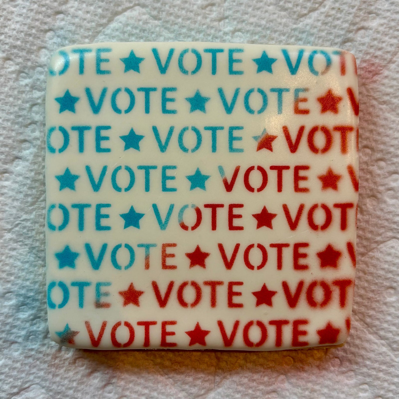 Vote Repeat Cookie Stencil bakeartstencil