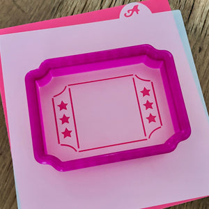 Show Ticket Cookie Cutter and Stencil bakeartstencils
