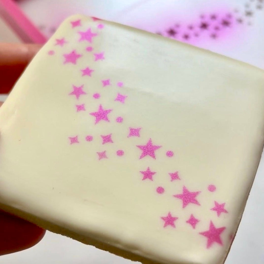 Star Dust Cookie Stencil bakeartstencils