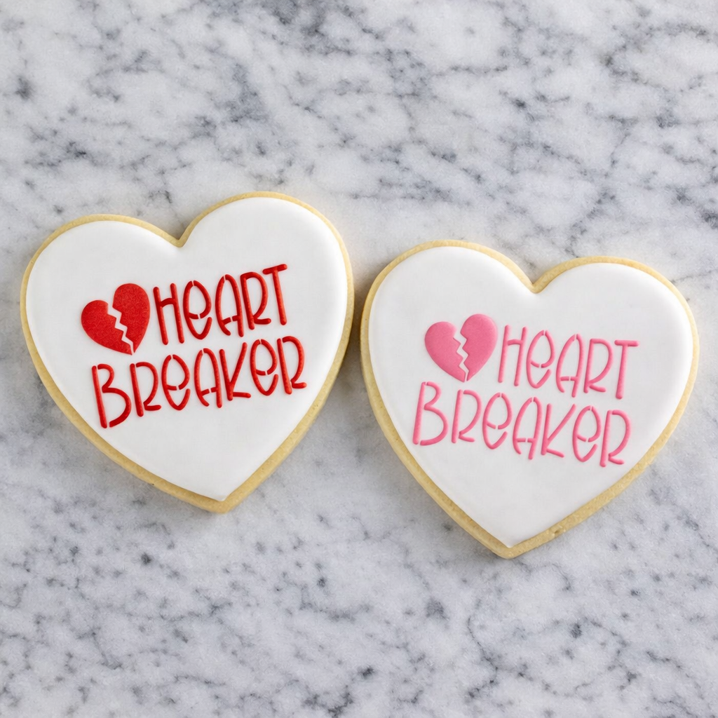 Heart Breaker Cookie Stencil bakeartstencils