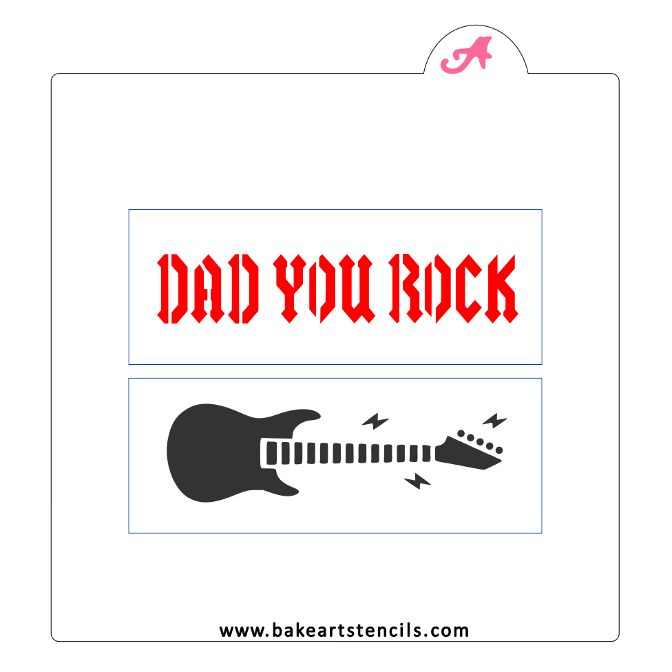 Dad You Rock Stick Stacks Stencil, an easy way to decorate two cookies at once for Dad. 