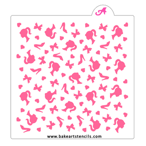 Dolly Party Pattern Stencil bakeartstencil