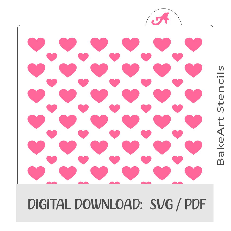Double Hearts Digital Download bakeartstencils