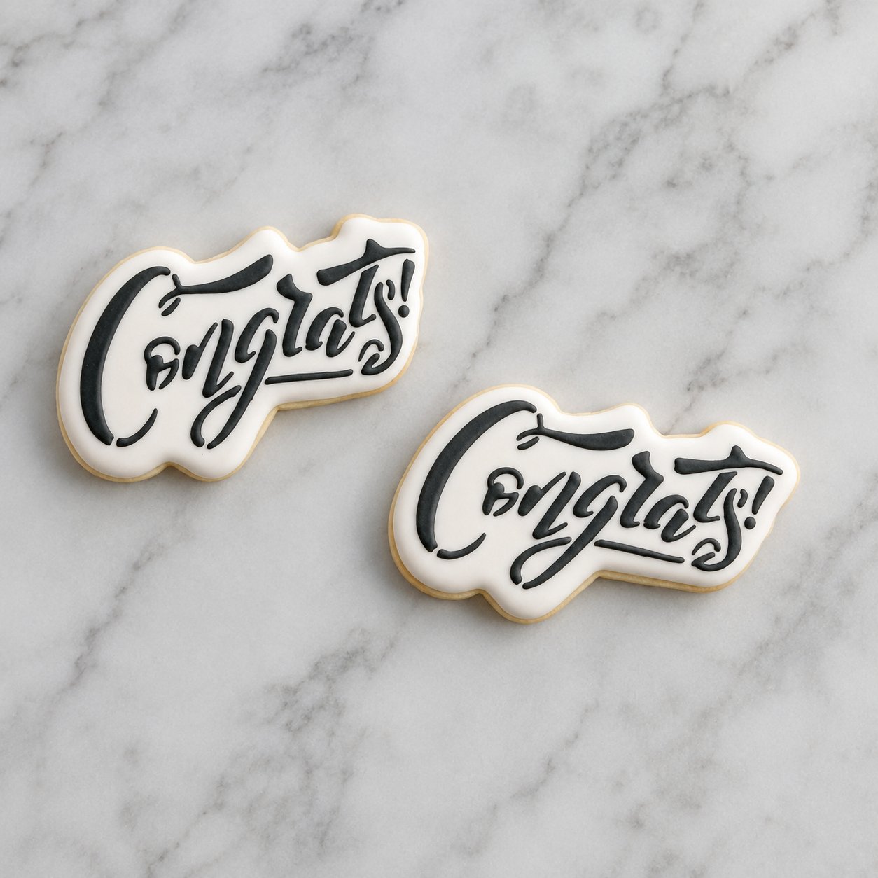 Fancy Congrats Cookie Stencil & Cutter Set bakeartstencil