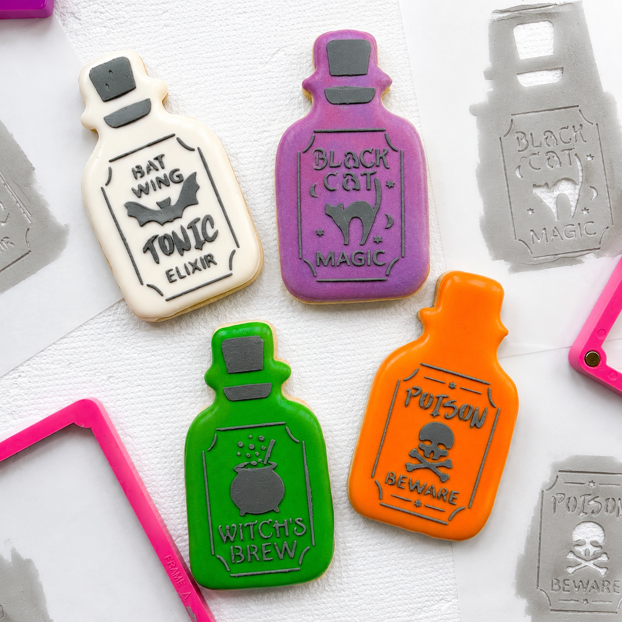 Potion Bottle Cookie Cutter and Stencil Set bakeartstencil