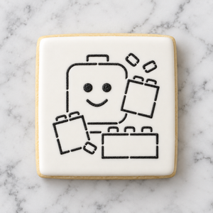 Block Head PYO Cookie Stencil bakeartstencil