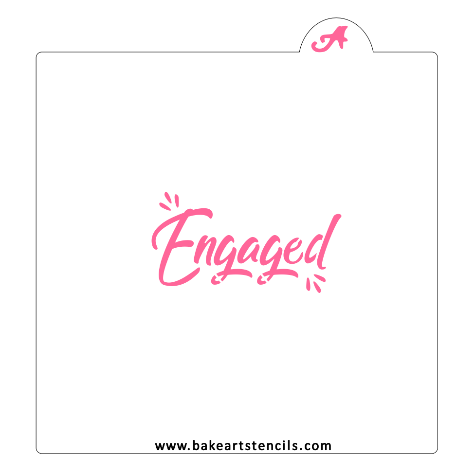 Engaged Cookie Stencil bakeartstencil