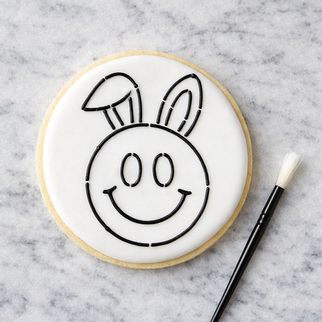Smiley Bunny PYO Cookie Stencil: Easter Baking bakeartstencil