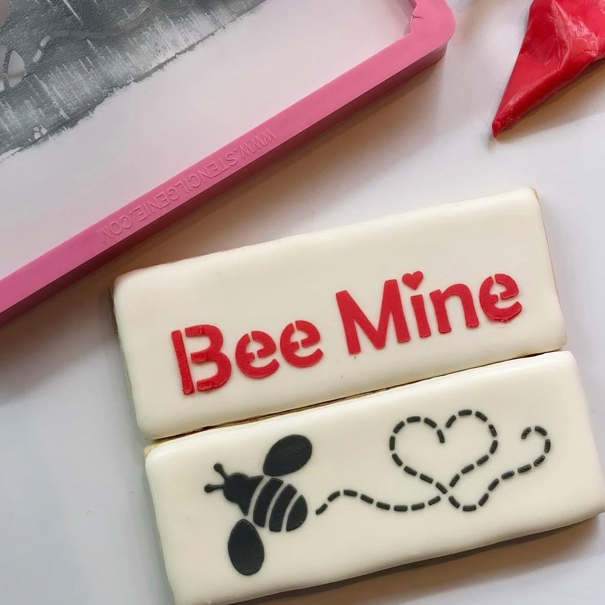 Bee Mine Stack Sticks Stencil bakeartstencils