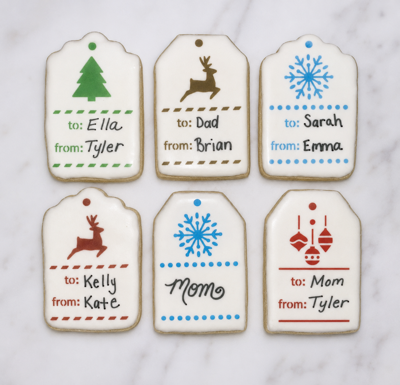 Holiday Gift Tag Cookie Decorating Set bakeartstencil