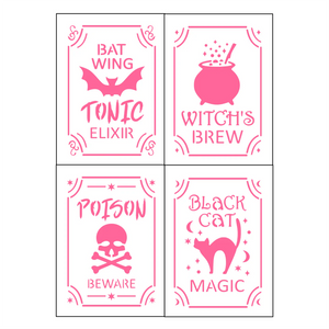 Potion Label Cookie Cutter Stencil Set: Halloween bakeartstencil