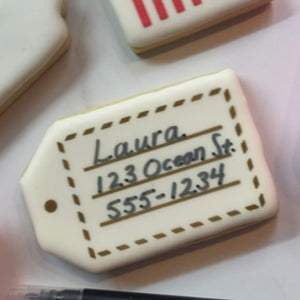 Luggage Tag Cookie Stencil bakeartstencil